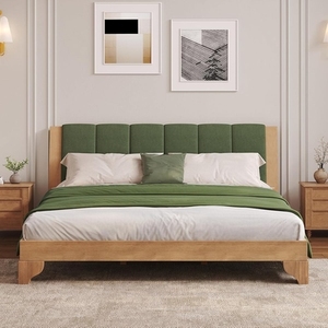 Lit fait main avec pied de lit sculpté en bois massif, mobilier de chambre à coucher de luxe, lit de qualité supérieure en bois massif taille King - Product Image 3