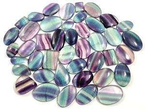 Pierre précieuse en fluorite naturelle, cabochon, cristal, prix de gros pour la fabrication de bijoux, pierres précieuses en vrac - Product Image 1