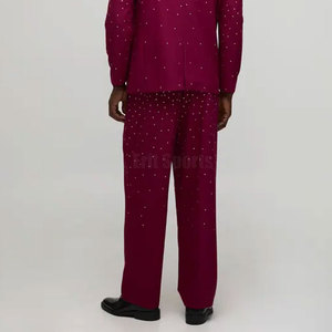 Low Price Hot Sale <b>Men</b> Rhinestone Flare <b>Pants</b> Fashion Wear Breathable Fabric <b>Men</b> Flare <b>Pants</b> - Product Image 5