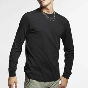 T-shirt d'entraînement personnalisé de haute qualité pour hommes, col rond classique, manches longues, pour l'extérieur, décontracté, en tricot - Product Image 1