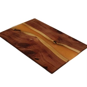 Hot Selling Luxurious Wood Rectangle Chopping Block With Resin Inlay Anti-Slip Surface - Product Image 1