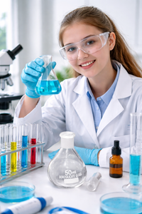 Equipo de Laboratorio para Estudiantes con Frasco de Vidrio Borosilicato de 50 ml – Material Educativo para Uso en Laboratorios Escolares y Universitarios - Product Image 3