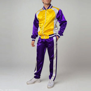 Conjunto Deportivo para Hombre, Color Morado y Amarillo, Cortavientos, Estampado, con Cremallera Completa, Estilo Deportivo, Corte Regular, para Invierno - Product Image 3
