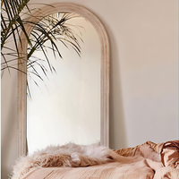 Décoration murale en bois sculpté sur mesure, miroir léger moderne pour mariage, inspiré de l'art bohème, fait main, réglable en MDF