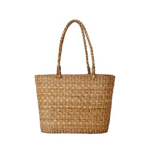 Bolso bohemio de hierba marina natural hecho a mano en forma de A para mujer con borlas y forro de lona para compras de verano hecho en Vietnam - Product Image 1