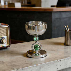 Candelabro Moderno de Metal con Acento de Piedra Verde, Portavelas Decorativo de Lujo, Decoración para Mesa, Regalo para el Hogar - Product Image 4