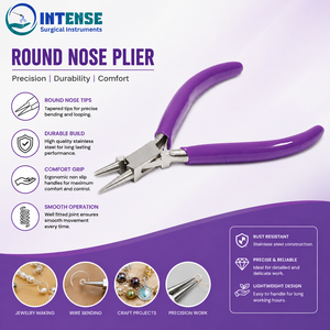 Pince à bec rond professionnelle pour bijoux, en acier inoxydable, pour plier le fil, faire des boucles, travailler les perles, outil artisanal - Product Image 6