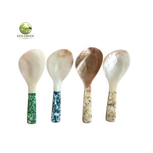 Vintage Style Mother of Pearl Spoon Fork Handmade Shell Flatware for Coffee Dessert Tea Serving - Product Image 5