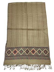 Elegant Geometric Jacquard Woven Winter <b>Wool</b> Stole Ethnic Diamond Border Soft Lightweight Skin-Friendly Women's Fashion - Product Image 3