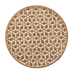 Best Selling Natural Rattan Charger Plates With Beads Customize Sizes Variety of Colors Handmade Rattan <b>Placemat</b> for Table Decor - Product Image 5