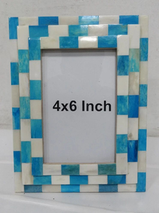 Marco de Fotos de Resina FAIZA CRAFT FC-9207 de 4x6 Pulgadas, Ecológico, con Impresión en Relieve, Mosaico Colorido en Blanco y Negro, para Mesa - Product Image 5