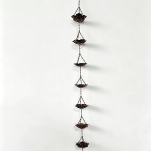 Chaîne de pluie Lotus en métal, chaîne de drainage de gouttière décorative, attrape-pluie pour cour, villa, jardin extérieur - Product Image 1