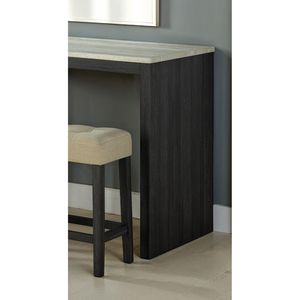 Set da Pranzo Bicolore 3 Pezzi: Tavolo Nero con Cuscini Imbottiti Beige e 2 Sgabelli - Product Image 4