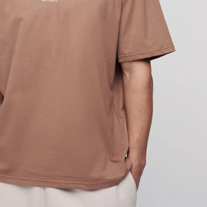 เสื้อยืดฮิปฮอปผู้ชายแฟชั่นใหม่ทรงโอเวอร์ไซส์ ไหล่ตก คอกลม แขนสั้น ผ้าฝ้าย 100% ไซส์พลัส - Product Image 5