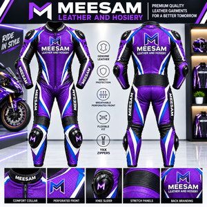 ชุดแข่งรถมอเตอร์ไซค์หนังสีดำแดง Meesam ระบายอากาศได้ดี ป้องกันทั้งตัว - Product Image 5