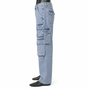 Pantalones Cargo para Hombre, Ligeros, Casuales, Azul Claro, de Alta Calidad, con Múltiples Bolsillos, Estilo Urbano, Venta al Por Mayor Personalizada - Product Image 2