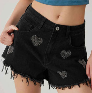 Nouveau short en jean déchiré et délavé taille haute, coupe skinny, style vintage, élastique, amincissant, pour femme, été - Product Image 2