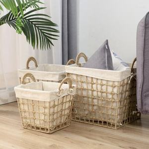 Natural Fiber Jute <b>Basket</b> – Strong Eco Friendly <b>Storage</b> <b>Basket</b> for Home Organization and Interior Styling - Product Image 1