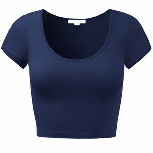 T-shirt court sur mesure pour femme – Décontracté, anti-plis, respirant, confortable, en tissu nylon/coton, anti-boulochage – Nouveauté tendance - Product Image 2