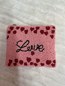 Monedero con Cuentas, Diseño de Corazón XOXO, Cierre de Cremallera, Mini Cartera Hecha a Mano, Resistente al Agua, Gran Capacidad - Product Image 4