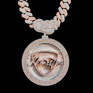 Colgante Unisex de Plata 925 con Diamantes Cultivados en Laboratorio Certificados IGI, Chapado en Oro Rosa, Moissanita VVS, Estilo Hiphop - Product Image 2