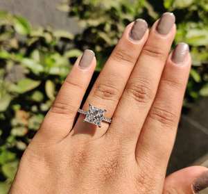 Bague de fiançailles en moissanite taille princesse 1 carat, prix d'usine, sans nickel, sans plomb, en argent 925, bijoux de mariage pour femme - Product Image 6