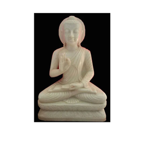 Escultura de Buda de Mármol Tradicional en Piedra Natural, Fuente de Templo, Ecológica, Hecha a Mano, Estatua de Loto Blanco para Meditación en Interiores - Product Image 3