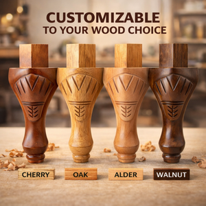 Wholesale Handcrafted Solid Wood <b>Sofa</b> <b>Legs</b> Carved Vintage Furniture <b>Replacement</b> Feet Hardware Kit Heavy Duty Easy Installation - Product Image 6