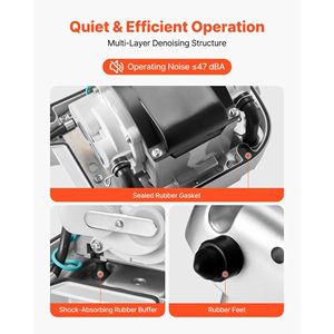 Pompa ad aria lineare per acquacoltura, flusso 792,52 GPH, aeratore per laghetti profondi 8 piedi, sistema per fosse settiche e acquari - Product Image 3