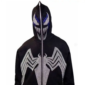 Sweat à capuche zippé intégral surdimensionné personnalisé en coton épais avec double fermeture éclair, style streetwear hiver, cagoule intégrée pour homme - Product Image 1