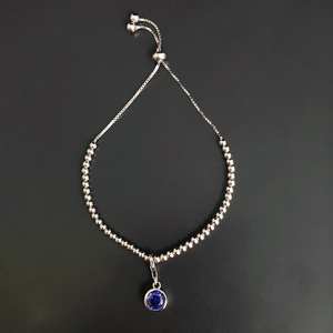 Bracelet à breloques en argent sterling avec pierre de naissance Tanzanite (décembre) – Cadeau pour femme - Product Image 3