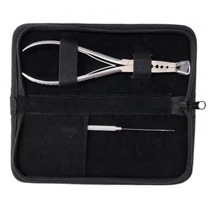 Kit d'outils pour extensions de cheveux en acier inoxydable de haute qualité, finition miroir, vente en gros, avec couleur personnalisée et pochette - Product Image 6