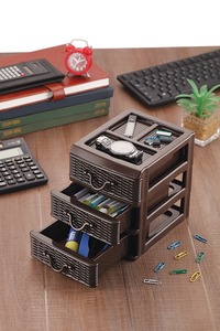 Stackable Plastic <b>Storage</b> <b>Drawers</b> Rectangle Minimalist Design 3 TIER - Product Image 2