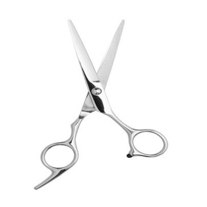 Ciseaux de barbier en acier inoxydable pour droitiers - Ciseaux de coiffure à pointe arrondie avec manche moyen - Product Image 2