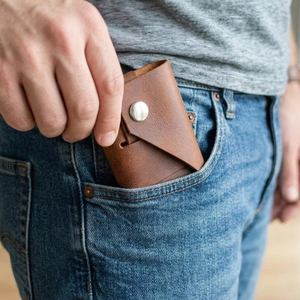 กระเป๋าสตางค์หนังแท้แบบมินิมอล ไร้รอยเย็บ ป้องกัน RFID สำหรับใส่บัตร  รุ่น SLW-0010 - Product Image 1