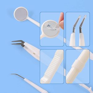 Kit de Instrumentos Dentales Desechables Blancos, Herramientas Manuales para Examen Dental, Certificación CE, Empuñadura Moleteada, Clase I - Product Image 4