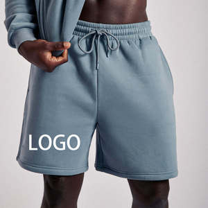 Custom Logo Men's Solid Color Cotton Drawstring Shorts Casual Mid Waist Short Shorts Breathable Knitted Fabric - Product Image 5