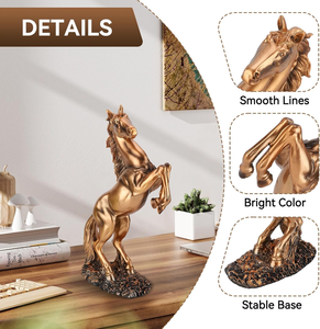 Escultura Decorativa de Caballo Dorado para Mesa, Figura Decorativa para el Hogar, Oficina, Sala de Estar y Decoración de Interiores de Lujo - Product Image 3