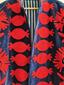Blouson Bomber en Velours Brodé Suzani Motif Floral Oeil Turc Coloré 100% Coton Rembourré Réversible Style Bohème Vintage pour Été et Hiver - Product Image 4