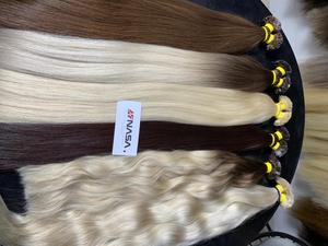 ผมต่อเคราตินดิบสีบลอนด์ผมมนุษย์ผมหยิกลอนแบนสุดหรูขนาด20 22 24 26นิ้ว2025 - Product Image 4