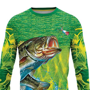 Camiseta de Pesca para Hombre, Estilo Nuevo, Precio de Fábrica, 100% Poliéster, Secado Rápido, Transpirable, con Logotipo Personalizado - Product Image 3