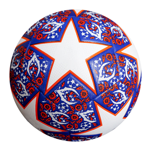 Custom Soccer Ball <b>Blue</b> Star Panel Graphic Design Training Match Football Durable PU <b>Material</b> Professional Size Standard Ball - Product Image 3