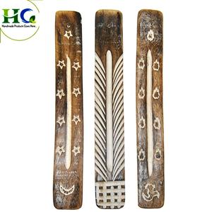 Porte-encens en bois vintage |   Brûleur à cendres artisanal pour la méditation, le yoga, l'aromathérapie, la décoration de la maison, du temple, cadeau spirituel - Product Image 3