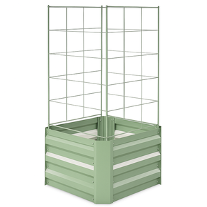 Bac à légumes surélevé en métal pour extérieur avec treillis, jardinière rectangulaire galvanisée, modèle GB025 - Product Image 1