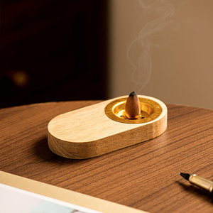 <b>Decorative</b> Wooden Dhoop Incense Burner Box With Hinged Cover And Metal Bowl Insert For Home Fragrance And Relaxation - Product Image 6