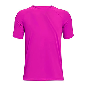 T-shirt décontracté pour homme, bleu uni, à séchage rapide, manches courtes, coupe classique, col rond, en polyester, idéal pour l'été – Vente en gros - Product Image 5