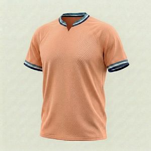 T-shirt de sport pour homme en gros, léger, respirant, décontracté, col en V, séchage rapide, pour le fitness - Product Image 1
