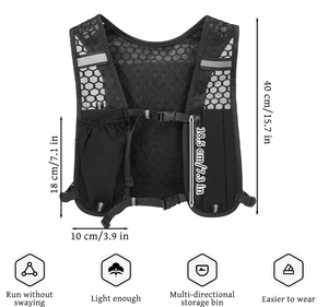 Yansıtıcı Hidrasyon Yeleği (Koşu ve Bisiklet İçin), Hafif Nefes Alabilen Maraton Su Sırt Çantası, Saklama Cepleriyle - Product Image 6