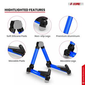 Support de Guitare Pliant à 5 Pieds en Aluminium Réglable pour Toutes les Guitares Acoustiques et Électriques - Product Image 2