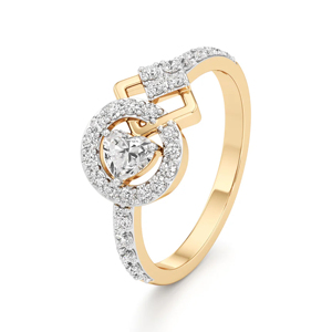 Yellow Gold Pear Cut Diamond Engagement <b>Ring</b> Geometric Design For Women - Product Image 2